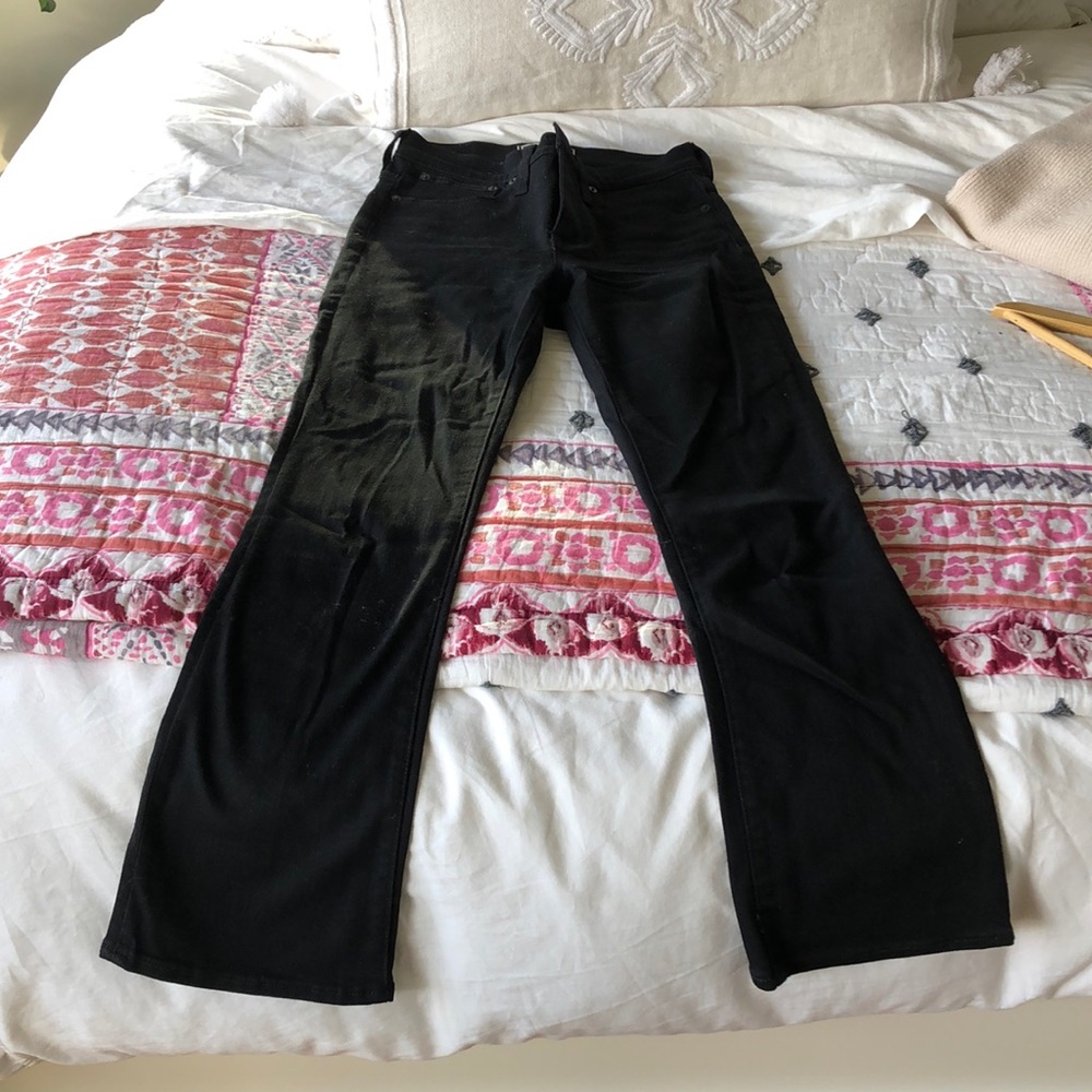 Madewell Tall black straight leg jeans with a kick!